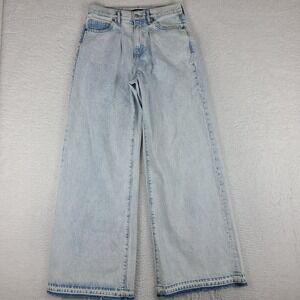 EXPRESS Jeans Womens 6 Blue Relaxed Wide Leg Super High Rise Light Wash Denim